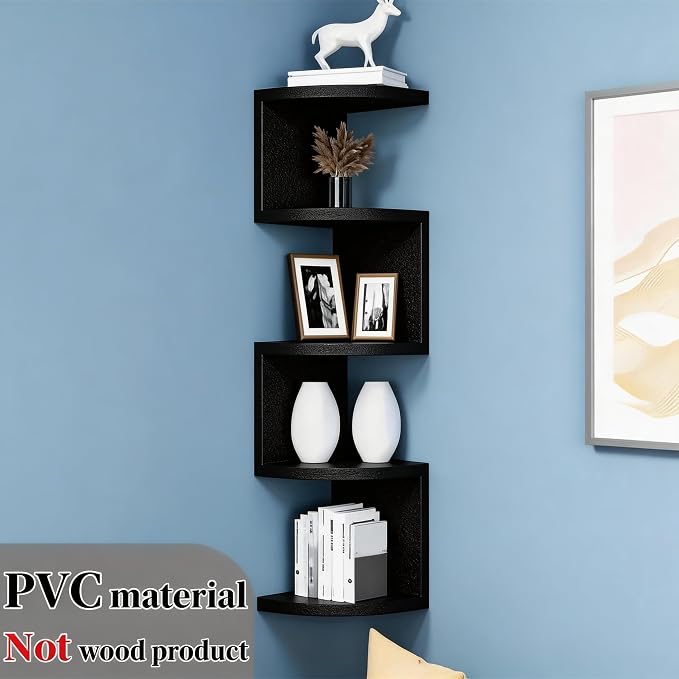 Corner Shelf Wall Mount, 5-Tier Floating Corner Bookshelf - Image 3
