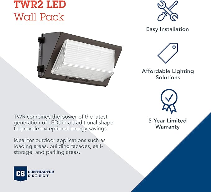 Lithonia Lighting 17" LED Wall Pack Outdoor Light Fixture, 3-Way Selectable CCT - Image 2