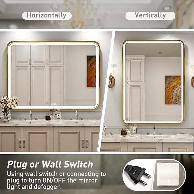 40x30 Inch LED Bathroom Mirror - Image 6