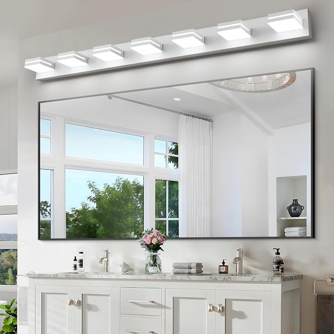 SineRise LED Modern Bathroom Vanity Light Fixtures, Matte White Modern Acrylic - Image 5
