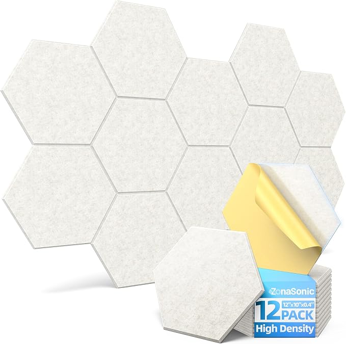 12 Pack Hexagon Acoustic Panels by Unknown