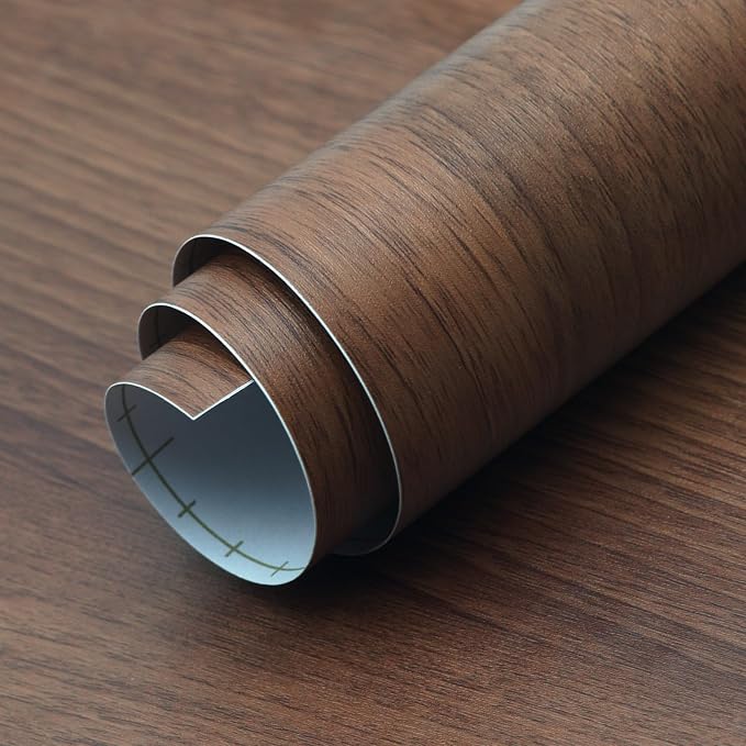 Walnut Wood Grain Contact Paper Peel and Stick Wood Wallpaper 24x78 inch Dark - Image 3
