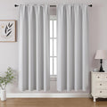 CUCRAF Grayish White Blackout Curtains 63 inch Length 2 Panels Set, Rod Pocket by CUCRAF