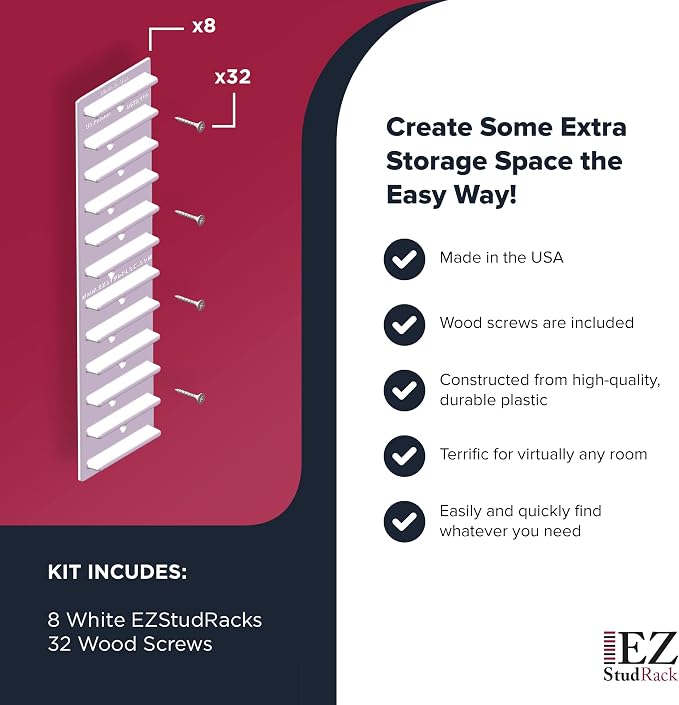 Made in USA EZStudRack Adjustable Shelf Brackets, Your Wood, You Supply It - Image 5
