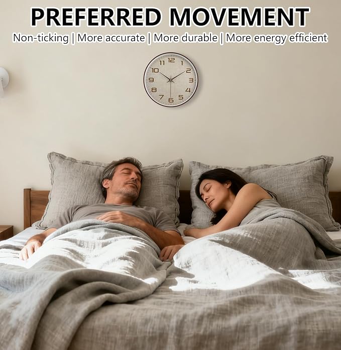 Woodgrain Wall Clocks Battery Operated 12 Inch - Image 4