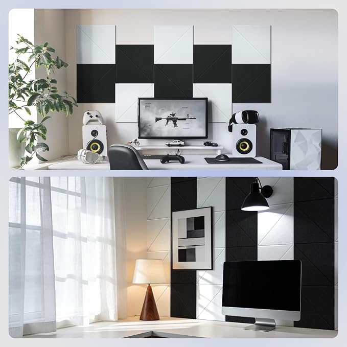 Vieshful 20 Pack Acoustic Panels, Peel & Stick Sound Absorbing Wall Panels - Image 8