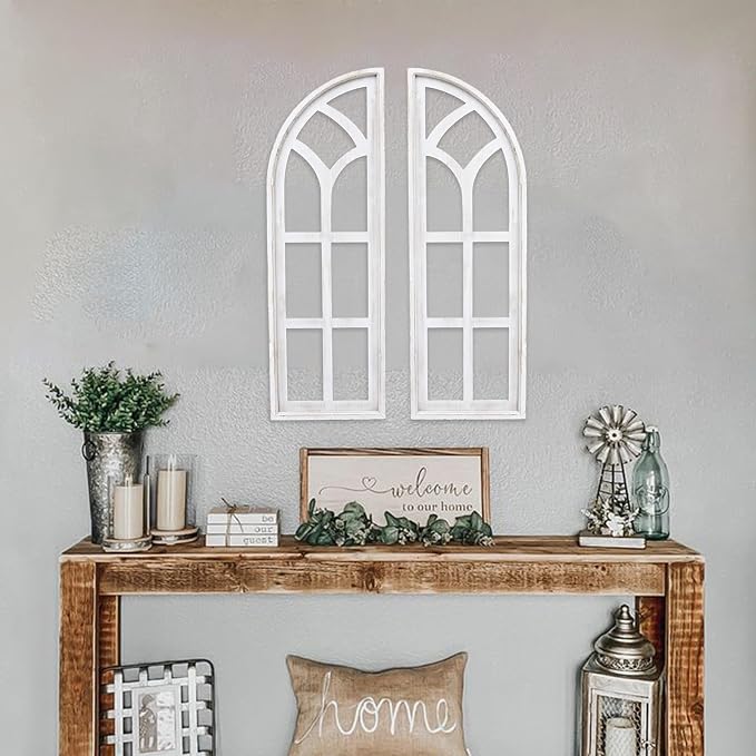 SwallowLiving Set of 2 Cathedral Arch Window Frame Wall Decor - Image 8