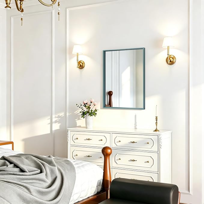 AAZZKANG Metal Framed Rectangle Wall Mounted Mirror Decorative Modern Bedroom - Image 5