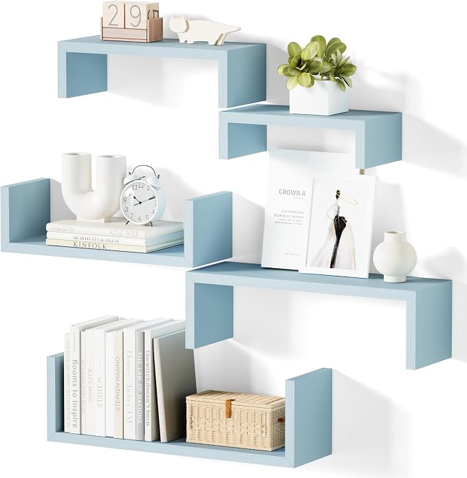 SRIWATANA Floating Shelves for Wall, Wall Shelves for Bathroom, Living Room by SRIWATANA