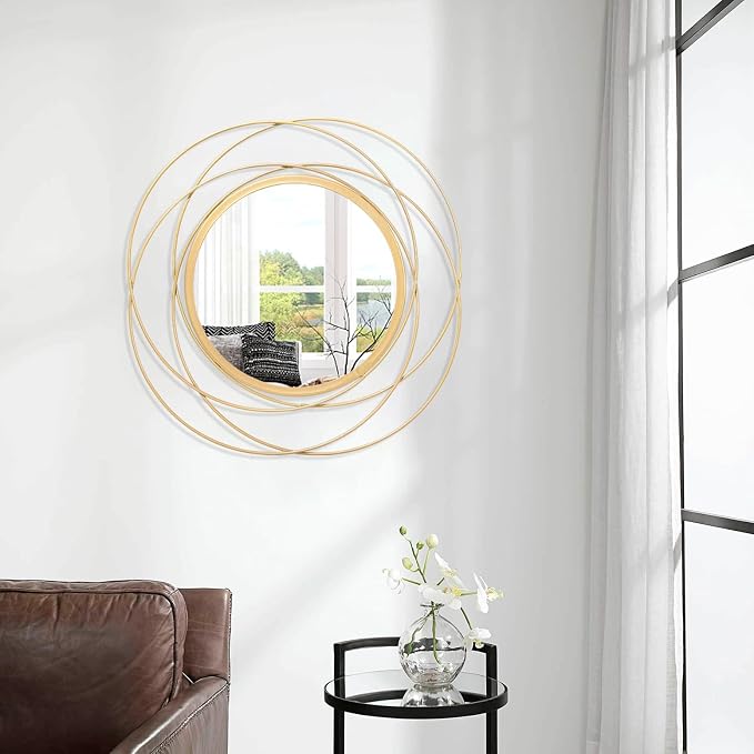Gold Circle Mirror Wall Decorative Metal Wall Mirror, Art Small Round Wall Home - Image 4