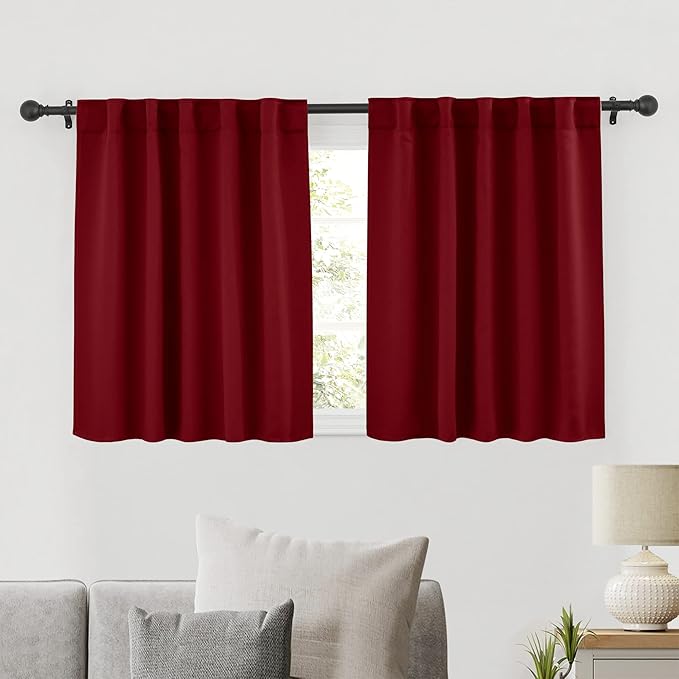 RYB HOME Living Room Curtains 36 inch Length, Darkening Energy Efficient Window by RYBHOME
