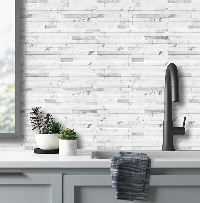AULIGET 20 Sheets Faux Stone Peel and Stick Backsplash - Image 8