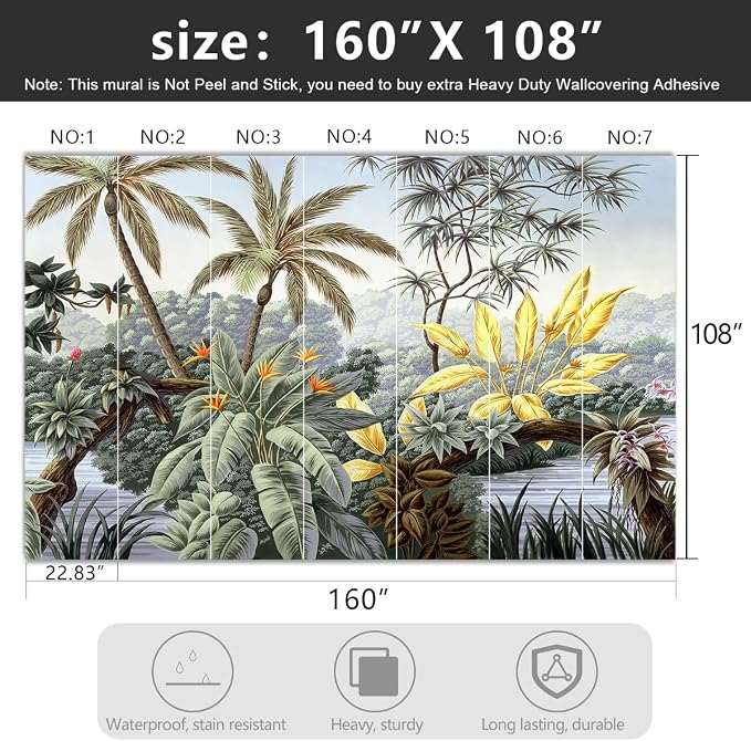 -Tropical Botanical Palm Leaf Fabric Wallpaper Living Room Bedroom Bathroom - Image 4