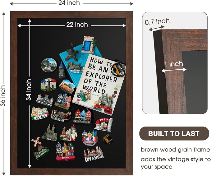 4 THOUGHT Chalk Board 24" x 36", Magnetic Large Chalkboard - Image 3