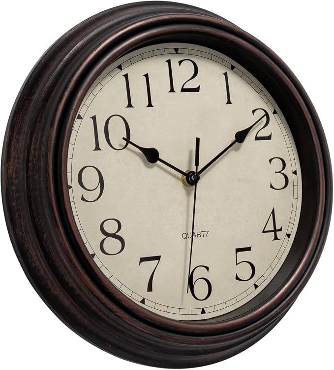 Foxtop Retro Silent Non-Ticking Round Classic Clock Quartz Decorative Battery - Image 5