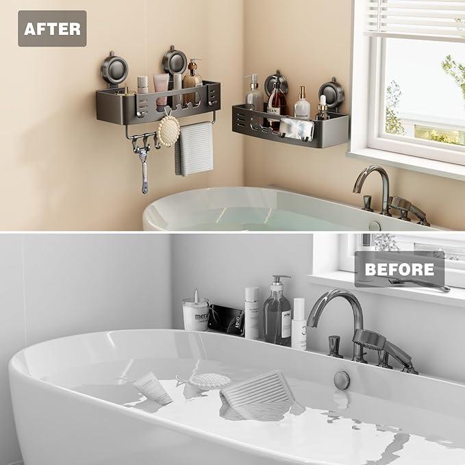 Voldra Shower Caddy Suction Cup, Shower Shelves - Image 5