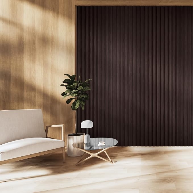 OUZUGIE WPC Acoustic Slat Wall Paneling, Living Room, TV Background, Study Room - Image 2