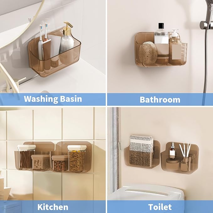 Diesisa 2pc Acrylic Wall Mount Organizer, Adhesive Cabinet Door Organizer - Image 6