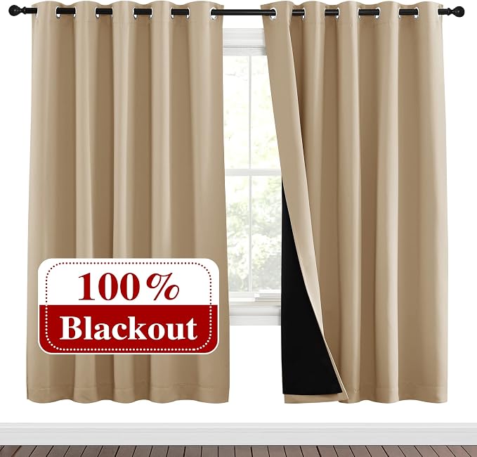 NICETOWN Living Room Completely Shaded Draperies, Privacy Protection & Noise by NICETOWN