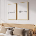 Framed Sweet Dreams Wall Art for Bedroom Decor, Modern Black and White by Cuspin