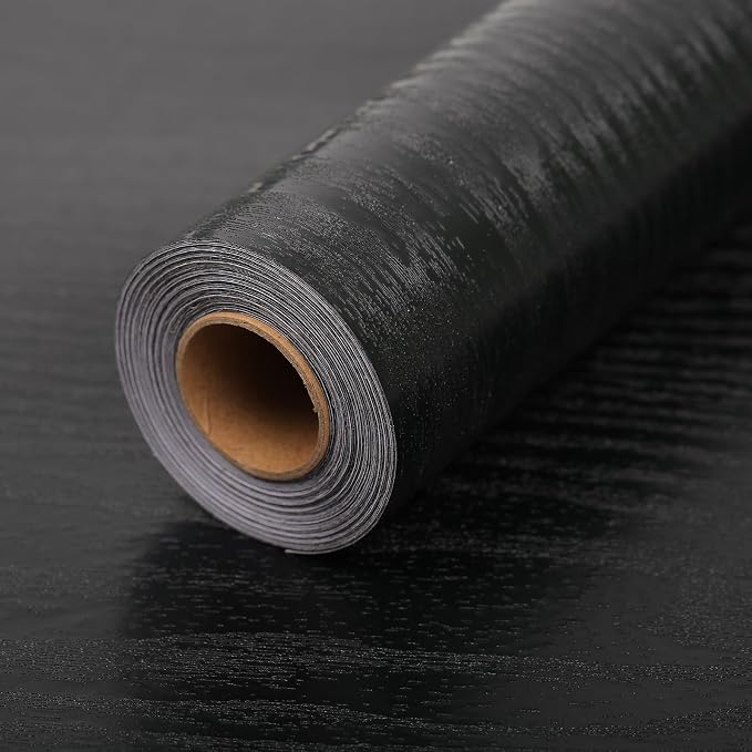 Peel and Stick Wallpaper Black Wood Wall Paper by LOVADA