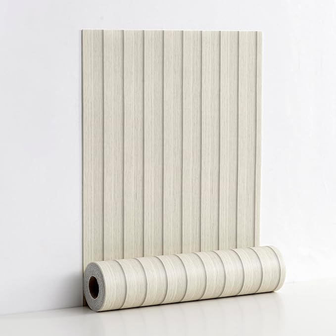 Haimin Wood Grain Slat Wall Panels Peel and Stick Faux Wood Thick Wallpaper - Image 5