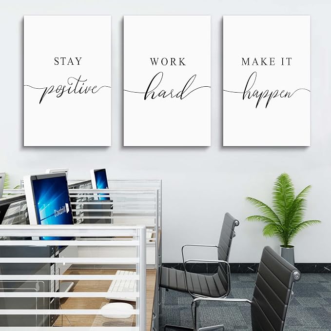 Framed Canvas Wall Art Positive Quotes Painting, Office Wall Art, Positive - Image 4