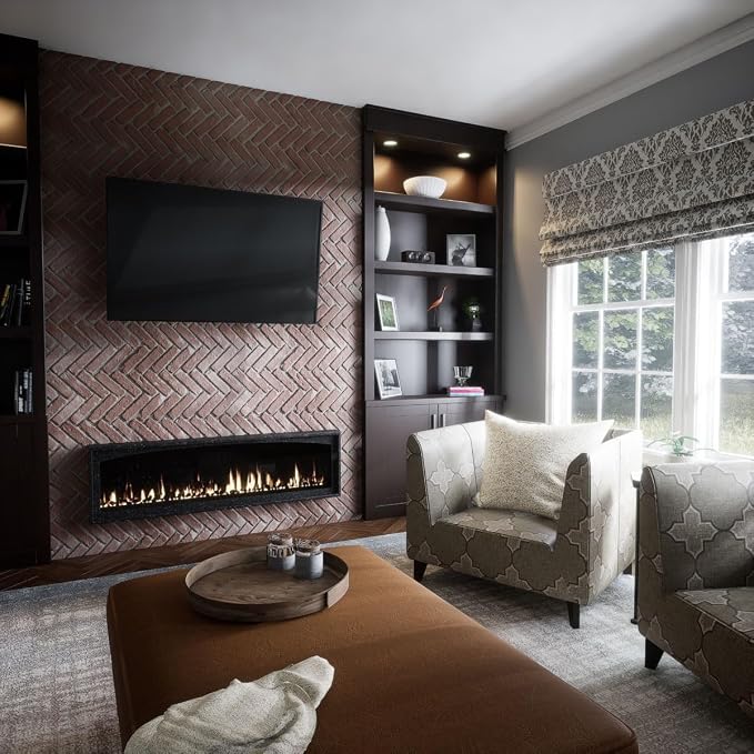 EverStone Herringbone Faux Brick Panel, 46 1/2"W x 25 1/4"H x 1"D, Old Chicago - Image 11
