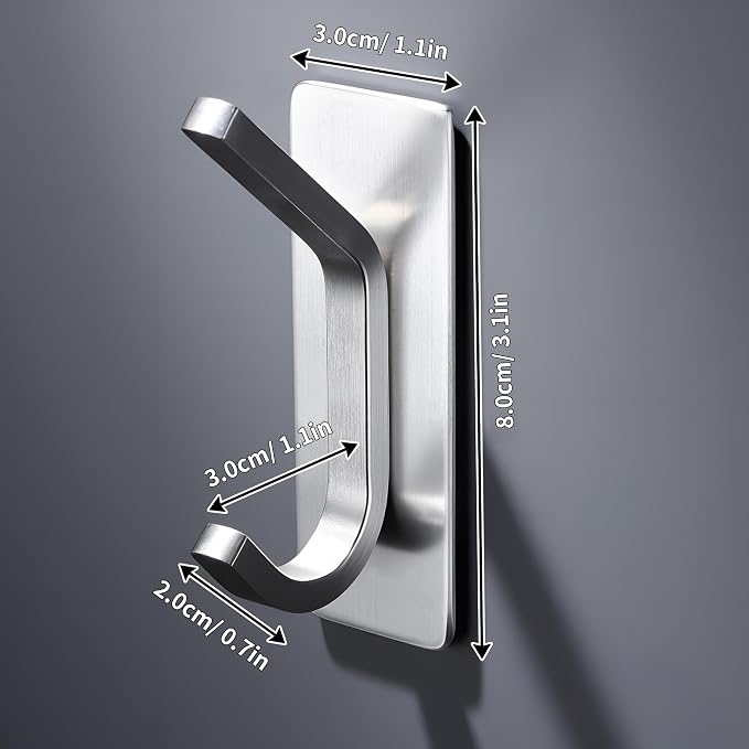 DELITON Adhesive Towel Hooks for Bathroom - Image 6