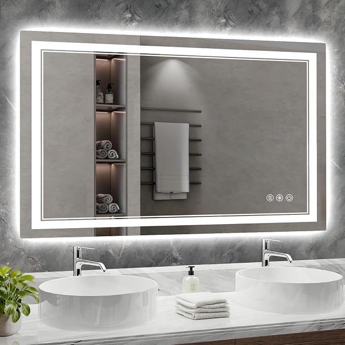 55x36 Inch LED Bathroom Mirror by Wedhouc