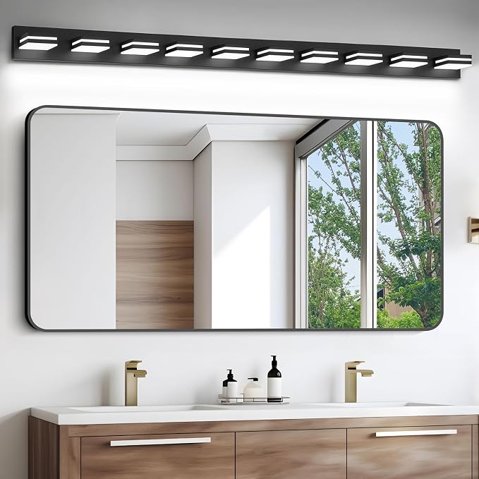 IZORRO LED Modern Bathroom Lights Fixtures, Matte Black Acrylic Wall Lighting - Image 6