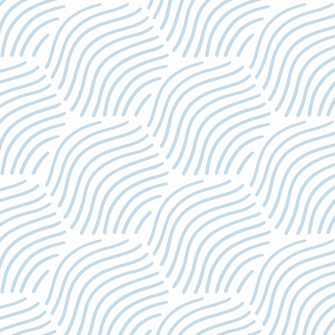Peel and Stick Wallpaper Blue Wallpaper Geometric Wallpaper White Hexagon by Fiula
