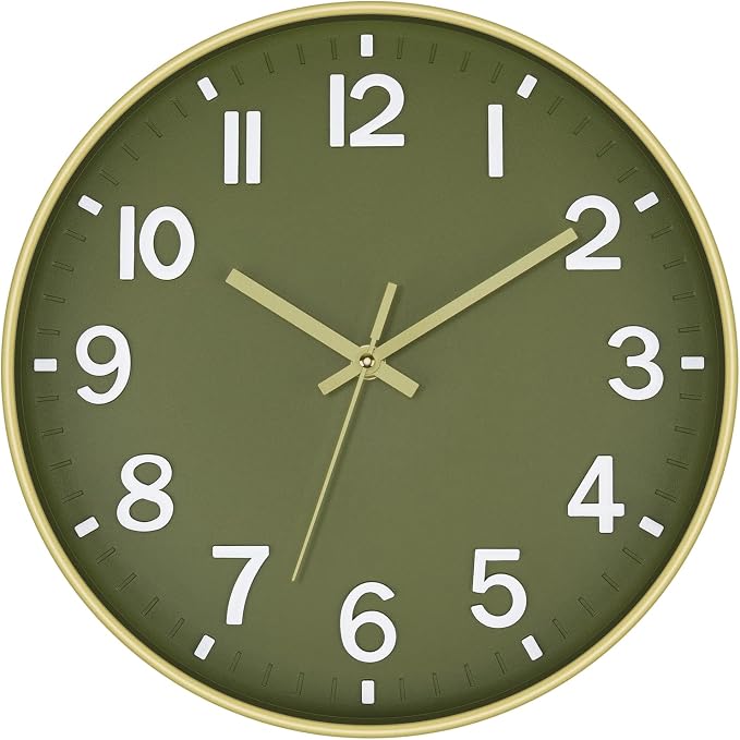 Foxtop Modern Wall Clock Silent Non-Ticking Battery Operated Round Quartz 12 by Foxtop