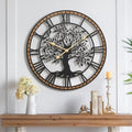 Micasso Rustic Large Wall Clock: 27Inch Farmhouse Tree of Life Metal by Micasso