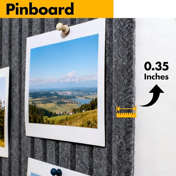 Cork Board Tiles for Wall with Push Pins, Removable 36" x 24" Slat Bulletin - Image 6