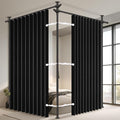 100% Blackout Room Divider Curtains Sets Black 2 Panels W100 x L96in No Drill by AJAZZ