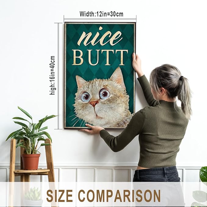 DIHSIEG Inspirational Canvas Wall Art funny bathroom wall art Print Poster - Image 2
