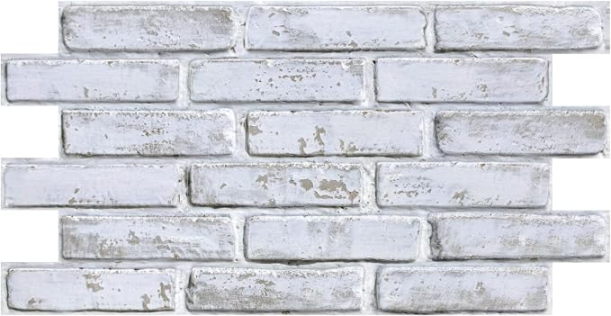 COMSTICKC 3D Whitewash Faux Brick Wall Panel Peel and Stick Wall Covering - Image 2