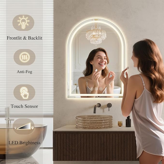 Arched LED Bathroom Mirrors - Image 2
