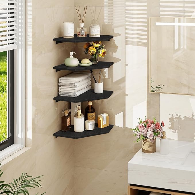 Homode Corner Floating Shelves, Corner Shelves Wall Mounted - Image 2