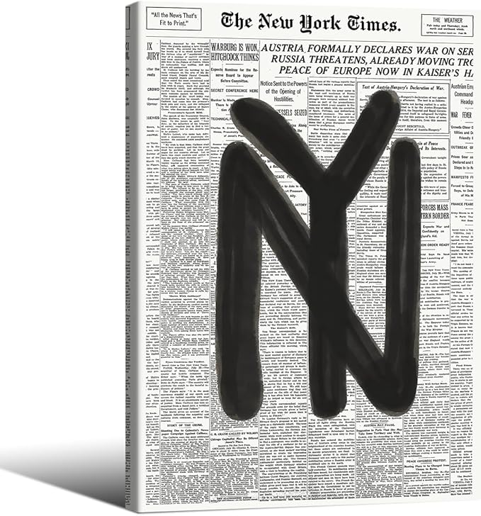 Black and White Newspaper Wall Art Vintage New York City Poster Trendy by Unknown