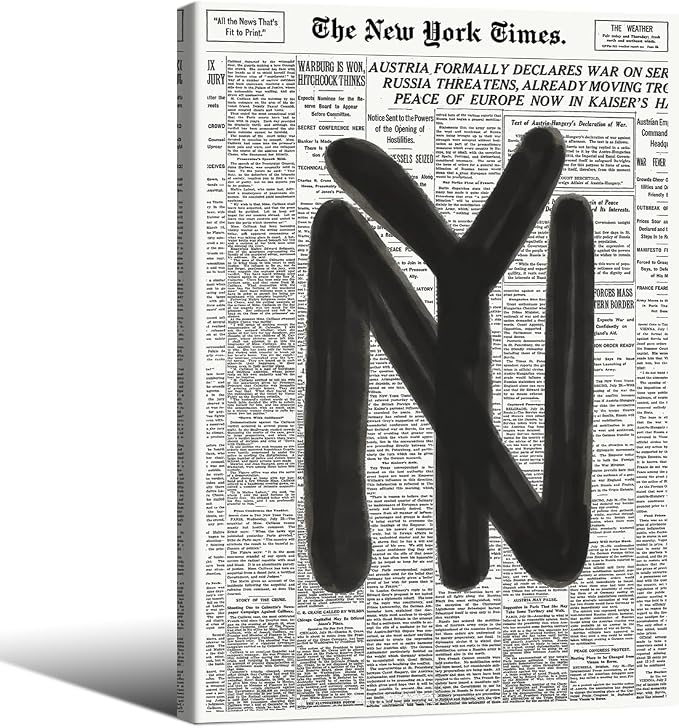 Black and White Newspaper Wall Art Vintage New York City Poster Trendy by Unknown