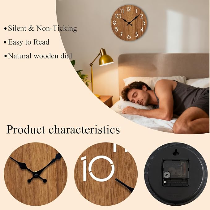 Wall Clock, Modern Wall Clocks Battery Operated, Silent Non Ticking Clock - Image 2