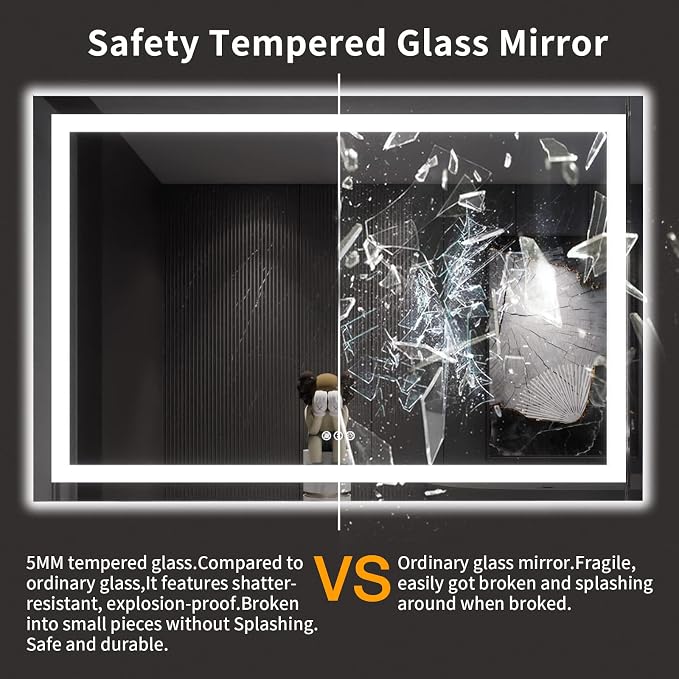 LOAAO 60X40 LED Bathroom Mirror - Image 8