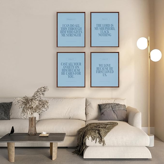 Locomiss Blue Christian Wall Art Decor Posters, Minimalist Jesus Scripture - Image 6