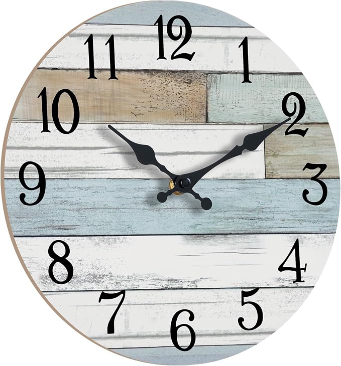 KECYET Wall Clock Battery Operated 8 Inch Silent Non Ticking Coastal Design - Image 3