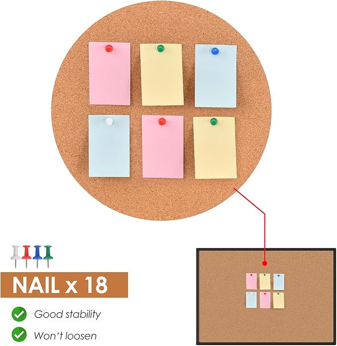 Bulletin Board 48 x 36, Large Wall Mounted Notice Board - Image 5