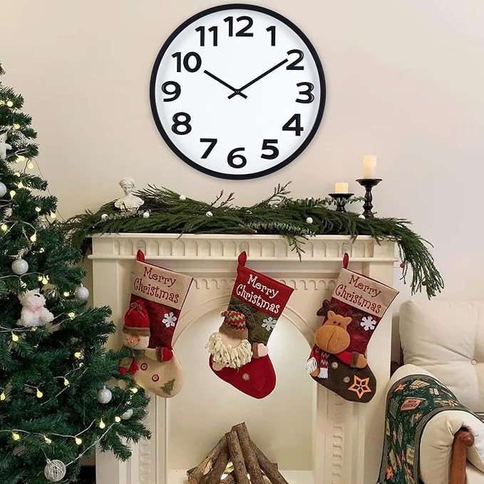 Large Wall Clock 16 Inch Silent Non-Ticking Modern Big Number Wall Clocks - Image 2