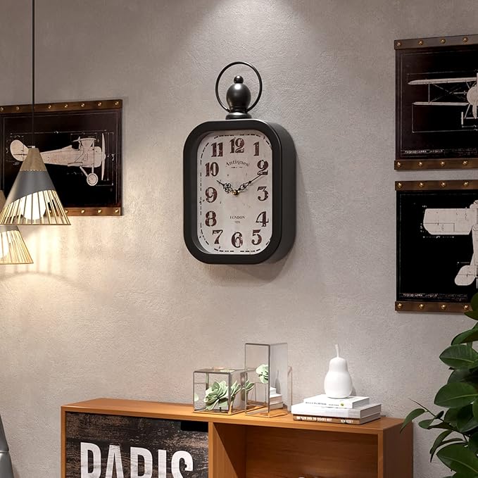 Menterry Small Retro Rectangle Wall Clock - Image 5