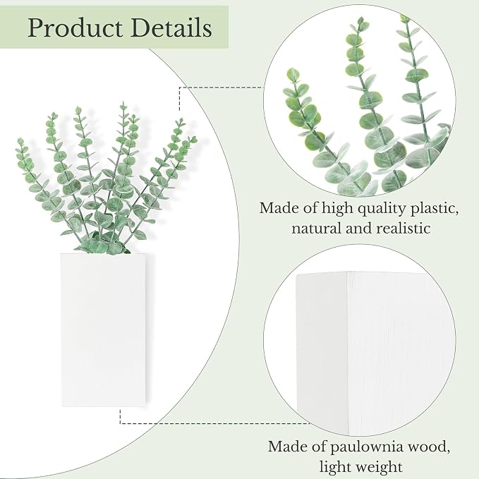 Dahey 2 Pack Wood Wall Planter Vase - Image 6
